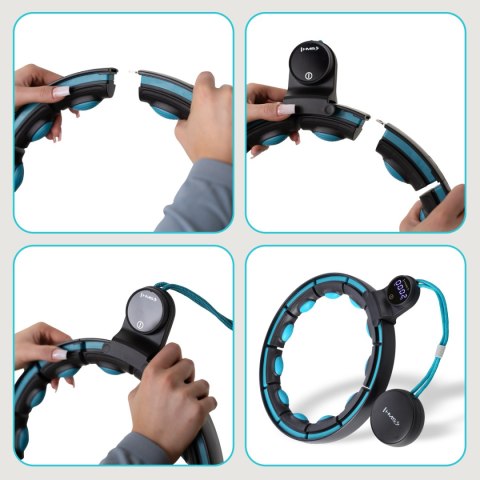 ZESTAW HULA HOP MAGNETYCZNY BLACK/TURQUOISE HHM17 Z LICZNIKIEM HMS + PAS WYSZCZUPLAJĄCY BR163 RED ZESTAW HULA HOP MAGNETYCZNY BLACK/TURQUOISE HHM17 Z LICZNIKIEM HMS + PAS WYSZCZUPLAJĄCY BR163 RED