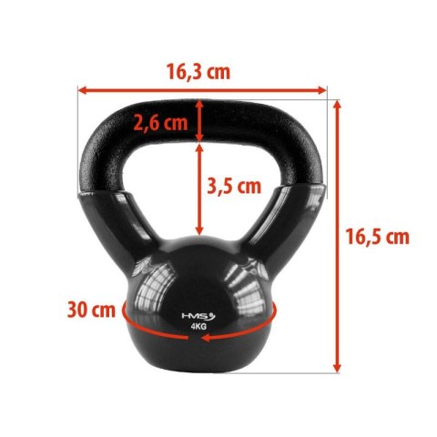 Kettlebell żeliwny Black HMS KNV04 Kettlebell żeliwny Black HMS KNV04
