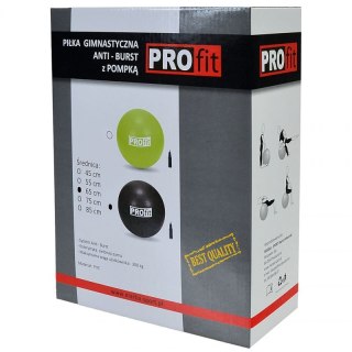 Piłka gimnastyczna PROfit 75cm czarna z pompką DK2102