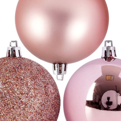 Bombki świąteczne nietłukące różowe zestaw 6 szt. 7 cm Bombki świąteczne nietłukące różowe zestaw 6 szt. 7 cm