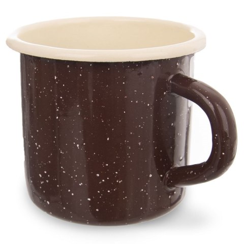 Kubek emaliowany garnuszek retro 0,4 l 8 cm brązowy