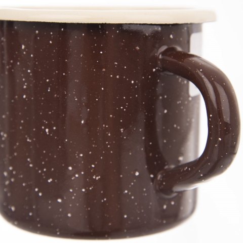 Kubek emaliowany garnuszek retro 0,4 l 8 cm brązowy