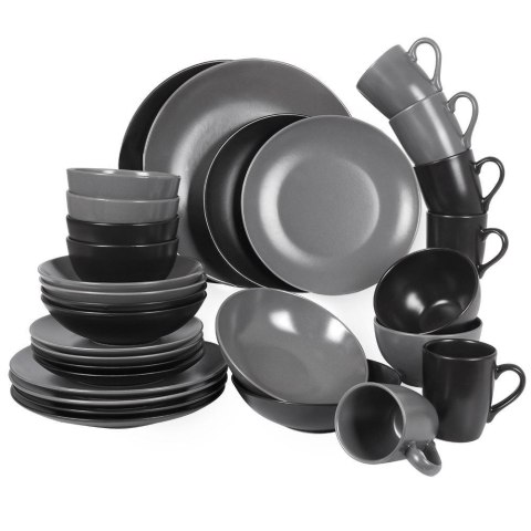 Kubek z uchem do picia kawy herbaty napojów ceramiczny czarny ALFA 350 ml