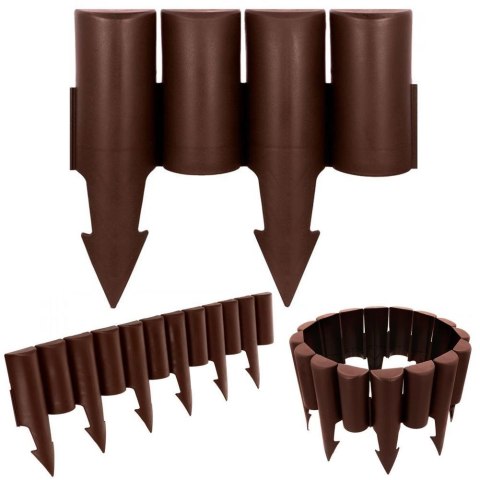 Palisada płotek ogrodowy obrzeże do grządek trawnika border brązowy 25 cm Palisada płotek ogrodowy obrzeże do grządek trawnika border brązowy 25 cm