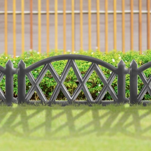 Płotek ogrodowy palisada obrzeże grafitowy border 49x30 cm Płotek ogrodowy palisada obrzeże grafitowy border 49x30 cm
