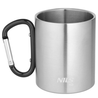 NC17110 KUBEK KEMPINGOWY Z KARABIŃCZYKIEM 300 ML STAL NIERDZEWNA CZARNY NILS CAMP