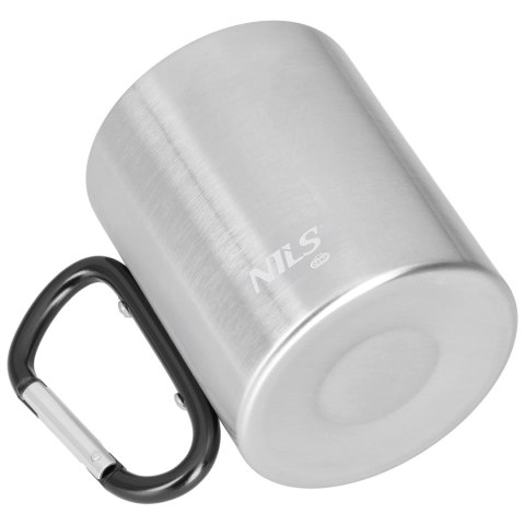 NC17110 KUBEK KEMPINGOWY Z KARABIŃCZYKIEM 300 ML STAL NIERDZEWNA CZARNY NILS CAMP