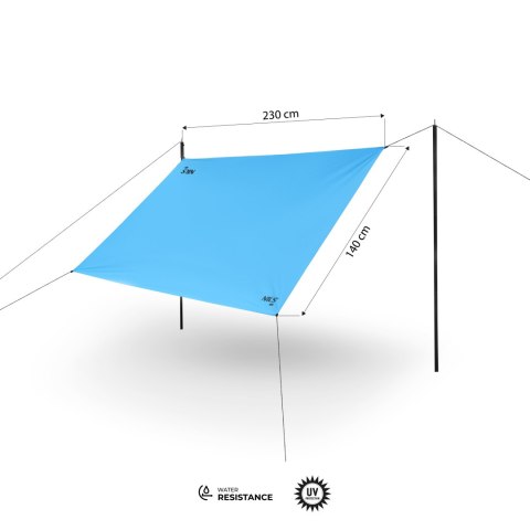 NC17111 TARP PŁACHTA BIWAKOWA KEMPINGOWA 230X140 CM NIEBIESKI NILS CAMP