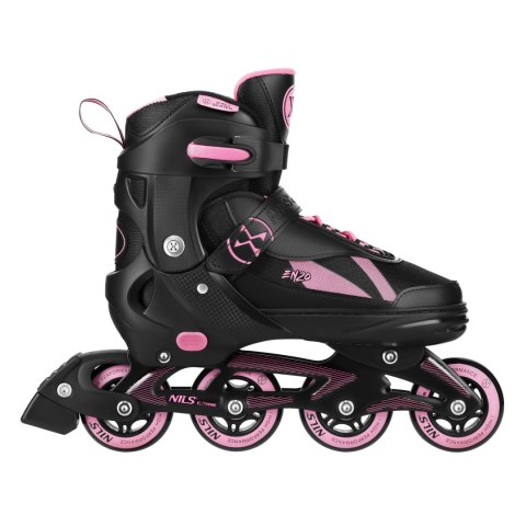 NH382 ŁYŻWOROLKI 2W1 ENZO RÓŻOWE ROZM. M(36-39) Z WYM. PŁOZĄ HOKEJOWĄ NILS EXTREME