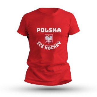 Koszulka krótki rękaw Ice Hockey Polska M SREBICEPLTS-RD