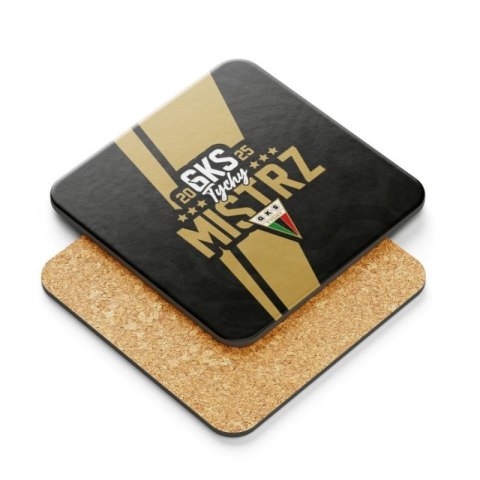 Kubek z podkładką GKS Tychy Mistrz Polski 2025 SREBGKS-KUBP-MIS