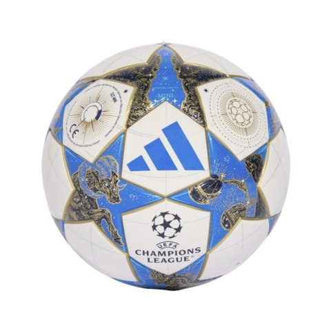 Piłka nożna adidas UCL Mini 25/26 League Stage biało-niebiesko-złota JP1544