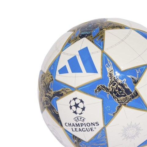 Piłka nożna adidas UCL Mini 25/26 League Stage biało-niebiesko-złota JP1544