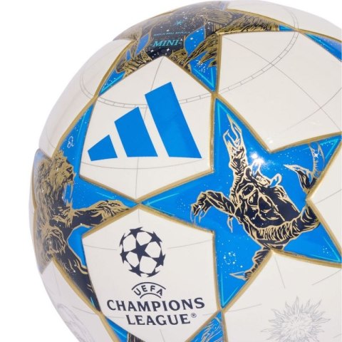 Piłka nożna adidas UCL Mini 25/26 League Stage biało-niebiesko-złota JP1544