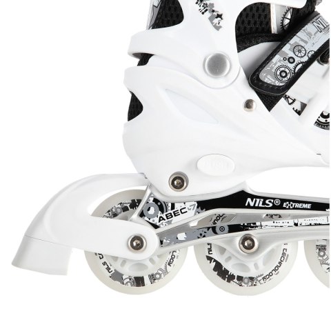 NH10905 4w1 BIAŁE LED ROZM. L(39-42) ŁYŻWOROLKI Z WYM. PŁOZĄ HOKEJOWĄ NILS EXTREME