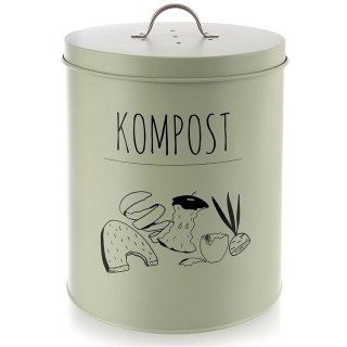 Kompostownik kuchenny z filtrem węglowym metalowy zielony GREENISH 8 l
