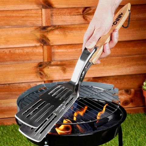 Łopatka do grilla i szczypce 2w1 stalowa 40 cm