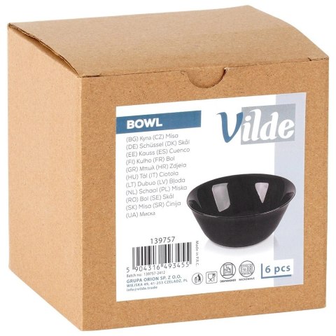 Miseczki szklane czarne 300 ml 6 szt.