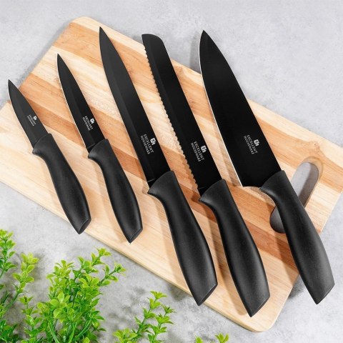 Nóż kuchenny stalowy czarny 32 cm