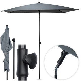 Parasol ogrodowy szary regulowany 125x200 cm