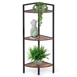 Regał metalowy czarny narożny 23,5x23,5x76 cm