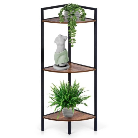 Regał metalowy czarny narożny 23,5x23,5x76 cm