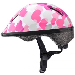 Kask rowerowy Meteor KS06 Hearts pink roz S 48-52cm Jr 24819