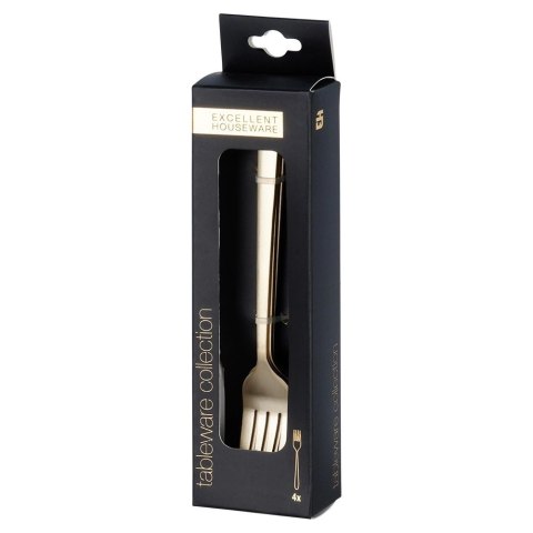 Widelczyki deserowe stalowe złote 4 szt.