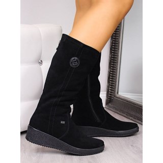 Kozaki wodoodporne nubuk ocieplane owczą wełną Rieker W R237