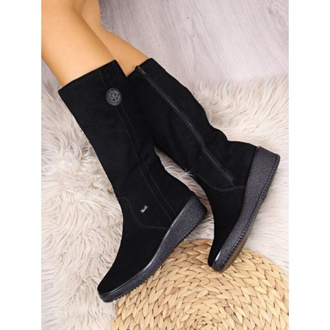 Kozaki wodoodporne nubuk ocieplane owczą wełną Rieker W R237