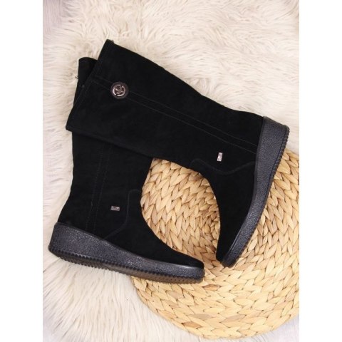 Kozaki wodoodporne nubuk ocieplane owczą wełną Rieker W R237