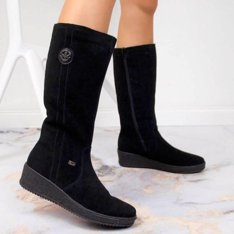 Kozaki wodoodporne nubuk ocieplane owczą wełną Rieker W R237