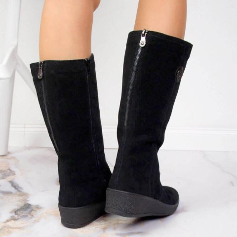 Kozaki wodoodporne nubuk ocieplane owczą wełną Rieker W R237