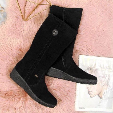 Kozaki wodoodporne nubuk ocieplane owczą wełną Rieker W R237