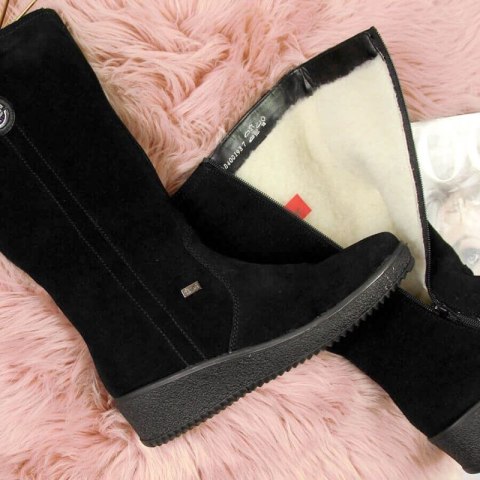 Kozaki wodoodporne nubuk ocieplane owczą wełną Rieker W R237