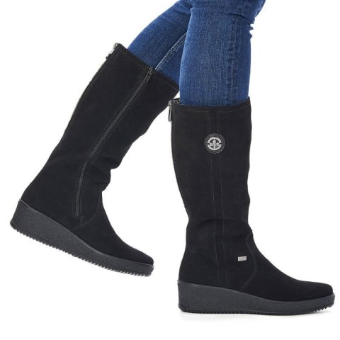 Kozaki wodoodporne nubuk ocieplane owczą wełną Rieker W R237