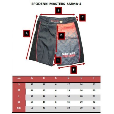 Spodenki do MMA MASTERS - SMMA-4 PROMOCJA