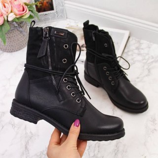 Workery sznurowane i na suwak Jezzi W JEZ254A czarne