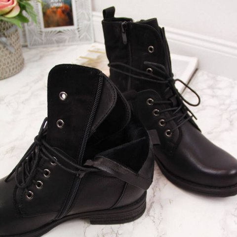 Workery sznurowane i na suwak Jezzi W JEZ254A czarne