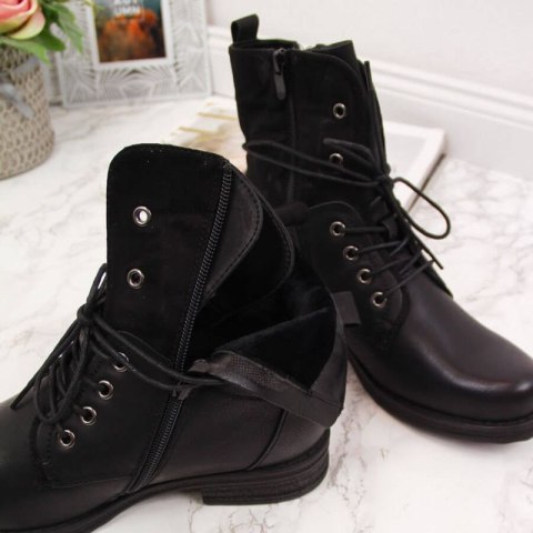 Workery sznurowane i na suwak Jezzi W JEZ254A czarne