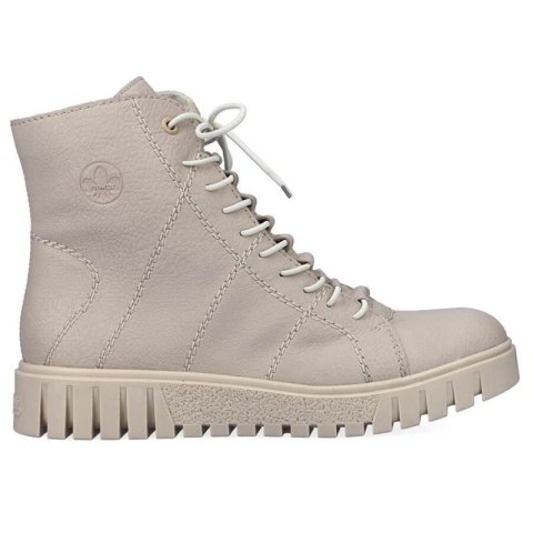 Trzewiki na platformie ocieplane Rieker W RKR279C beżowe