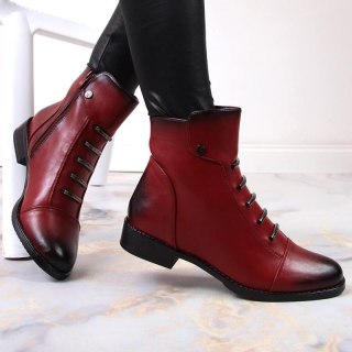 Botki z ozdobami ocieplane Jezzi W JEZ52G czerwone