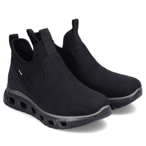 Półbuty komfortowe za kostkę wsuwane Rieker W RKR616 czarne