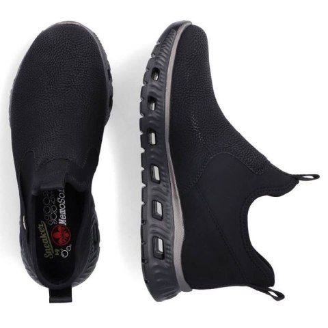 Półbuty komfortowe za kostkę wsuwane Rieker W RKR616 czarne