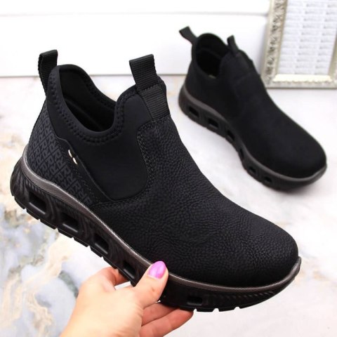 Półbuty komfortowe za kostkę wsuwane Rieker W RKR616 czarne