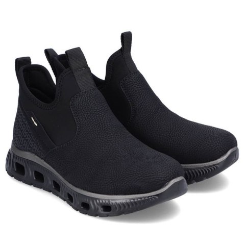 Półbuty komfortowe za kostkę wsuwane Rieker W RKR616 czarne