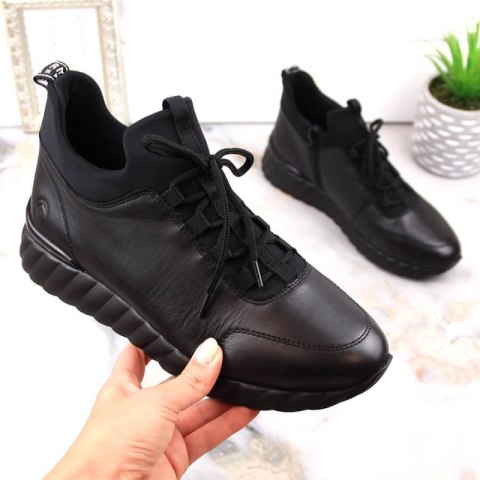 Skórzane półbuty Rieker W RKR611B czarne