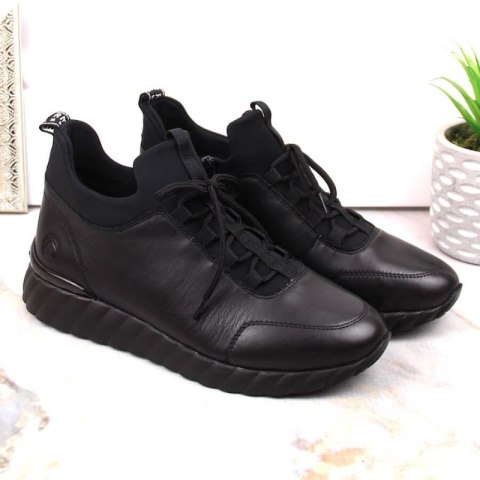 Skórzane półbuty Rieker W RKR611B czarne