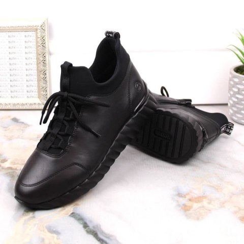 Skórzane półbuty Rieker W RKR611B czarne