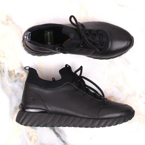 Skórzane półbuty Rieker W RKR611B czarne